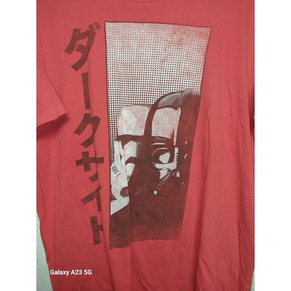 Star Wars Darth Vader Kakakana Japanese Graphic T-Shirt Size XL Red - Picture 2 of 5